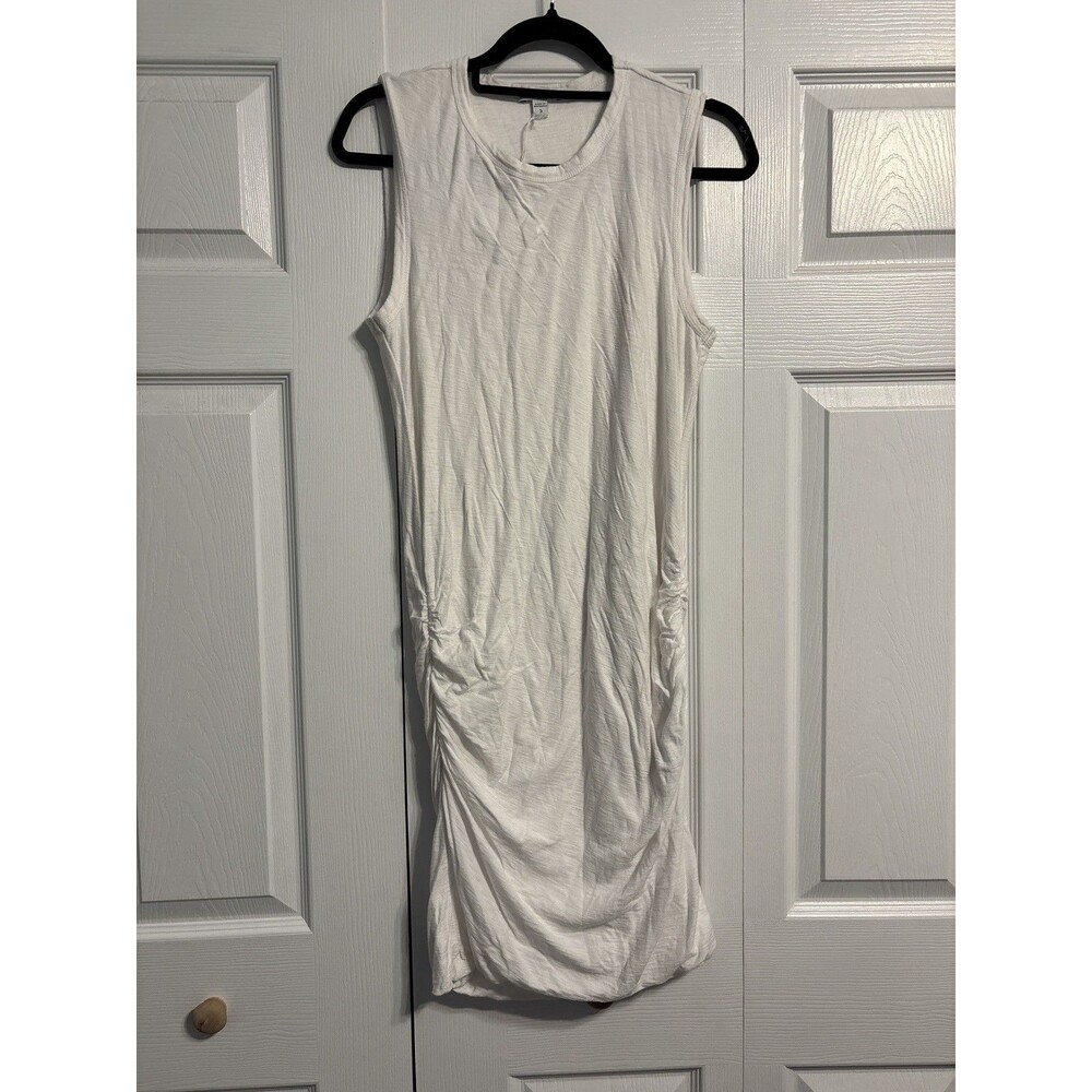 NWOT Standard James Perse Side Ruched Midi Tank Dress Womens large White Layer